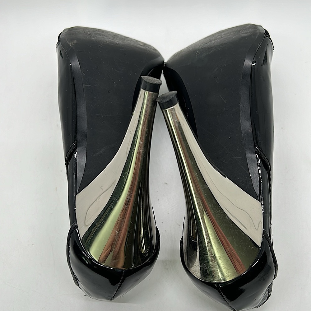 Linea Paolo Sexy Black/Silver Peep Toe Stiletto Heels Shoes **Size 6.5**🔥🔥 - Picture 7 of 9